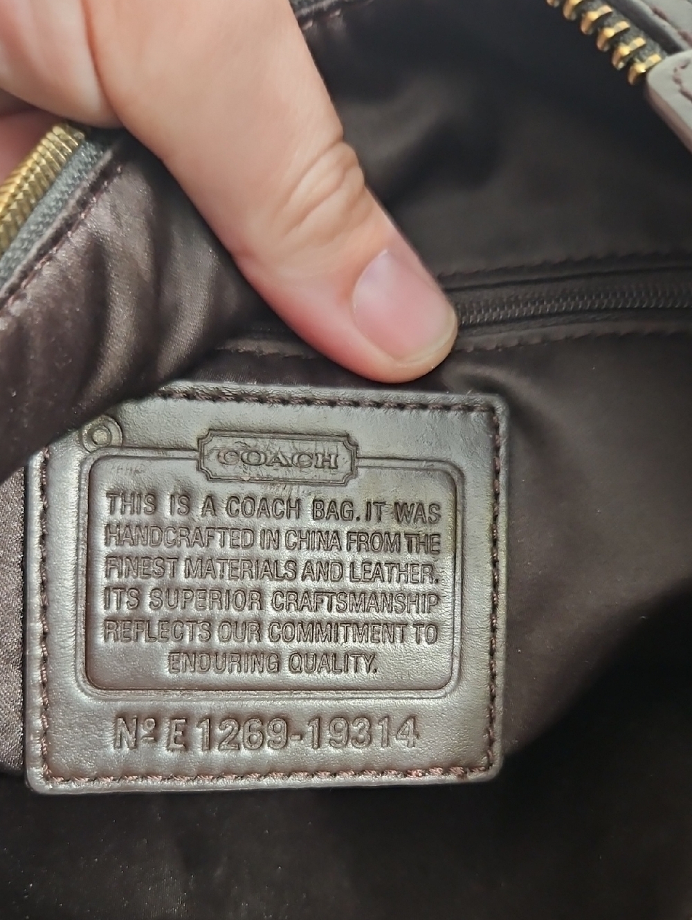 Coach Kristen Woven Leather Crossbody Bag Brown | Turnlock Flap - Picture 10 of 13